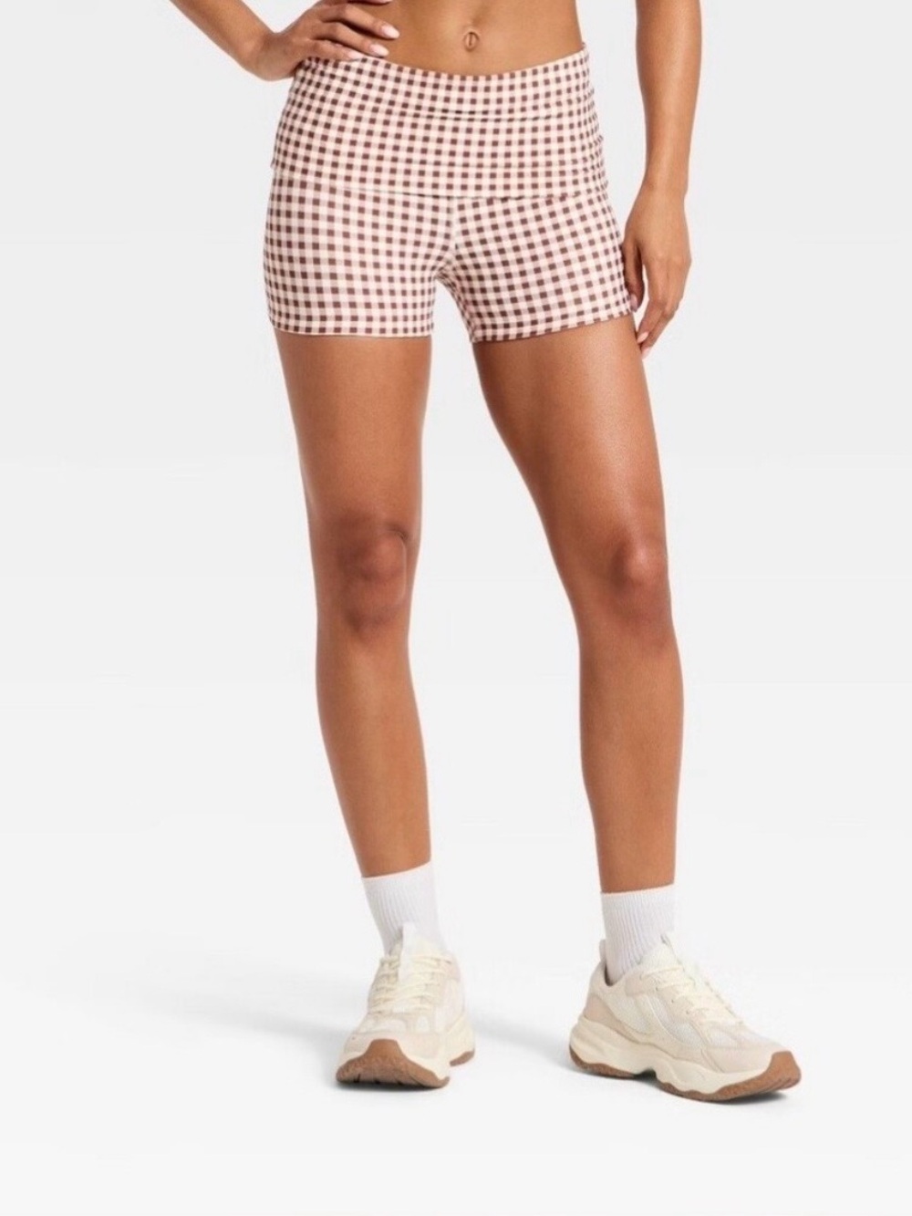 New w/Tags JoyLab Low-Rise Shorts 3” - Womens XXL - Brown Gingham